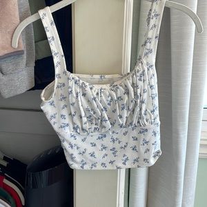 White corset cropped tank top